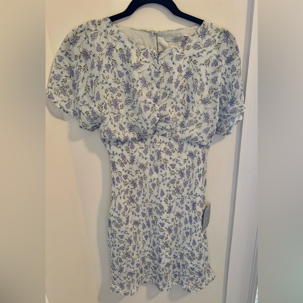 Lush Light Blue Lilac Floral Dress Size Small NWT